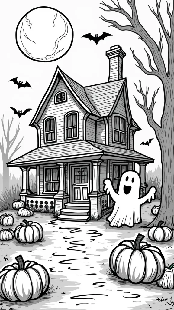 horror coloring pages easy